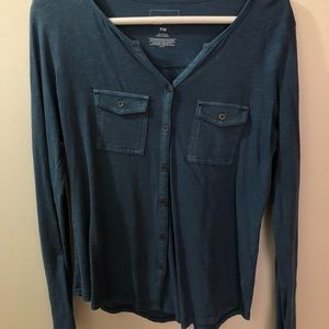 Button down blue top